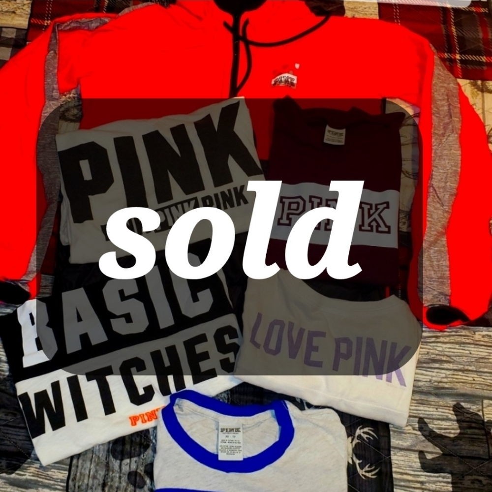 Sold VICTORIA SECRET PINK BUNDLE SIZE XS, AND SMALL.